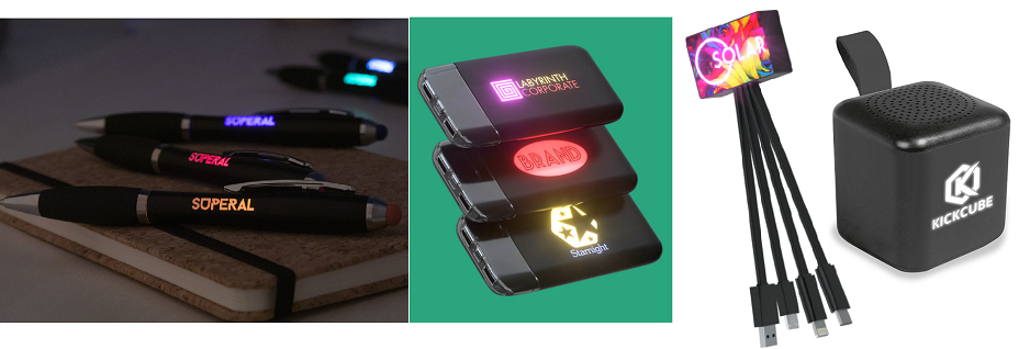 gadget con logo luminoso