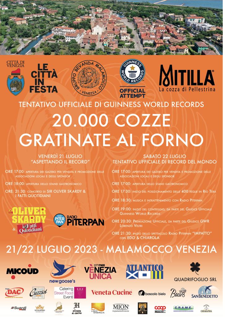 official attempt guinness world record 20mila cozze gratinate malamocco venezia