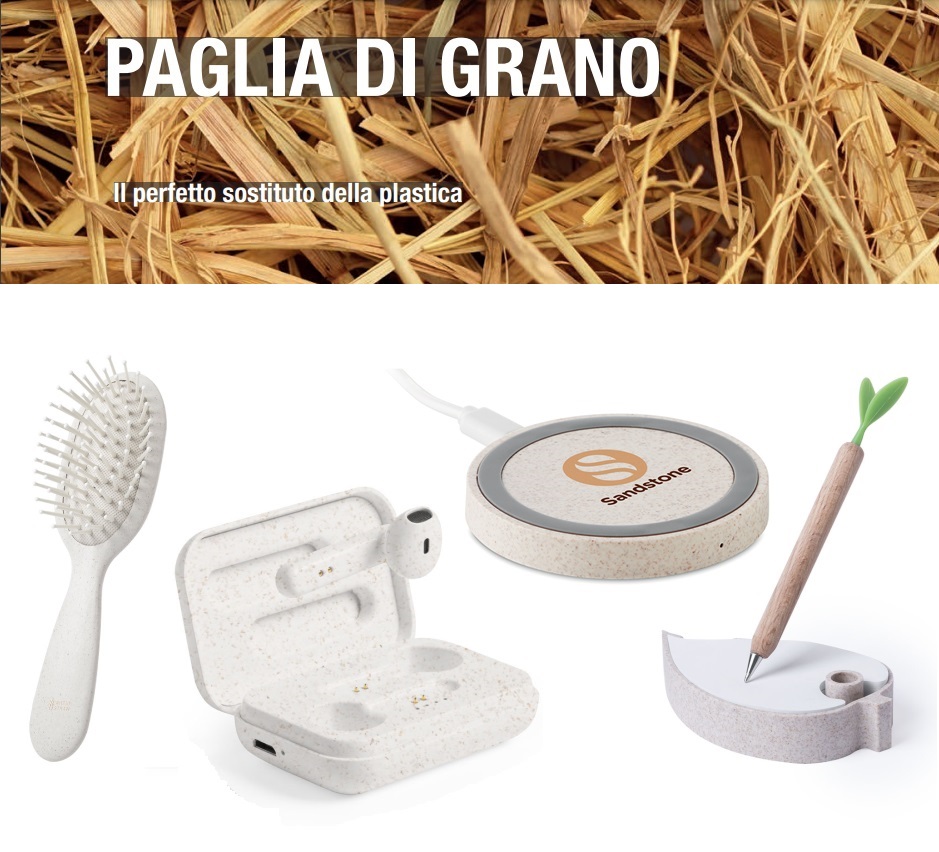 gadget e accessori personalizzati in paglia di grano